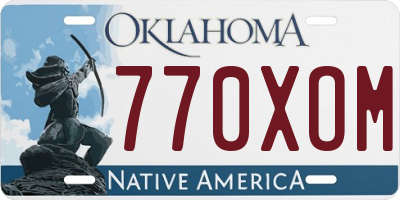 OK license plate 770XOM