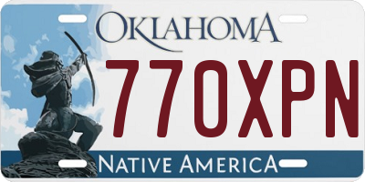 OK license plate 770XPN