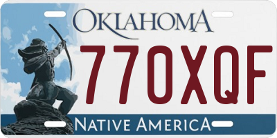 OK license plate 770XQF