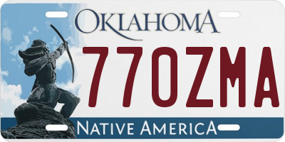 OK license plate 770ZMA