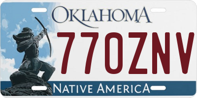 OK license plate 770ZNV
