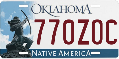 OK license plate 770ZOC