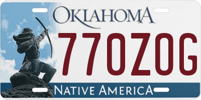 OK license plate 770ZOG