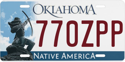 OK license plate 770ZPP