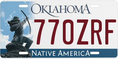 OK license plate 770ZRF