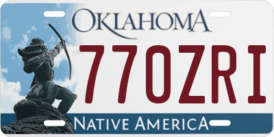 OK license plate 770ZRI