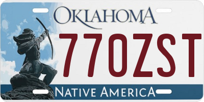 OK license plate 770ZST