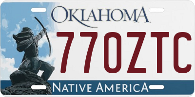 OK license plate 770ZTC
