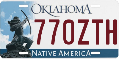OK license plate 770ZTH
