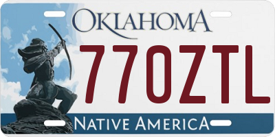 OK license plate 770ZTL