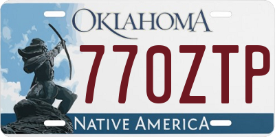 OK license plate 770ZTP