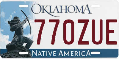 OK license plate 770ZUE