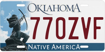 OK license plate 770ZVF
