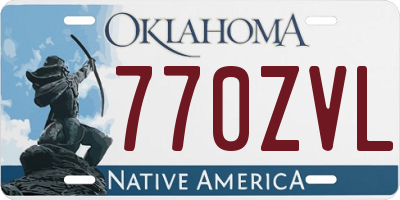 OK license plate 770ZVL