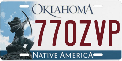 OK license plate 770ZVP