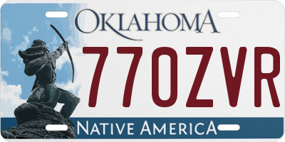 OK license plate 770ZVR