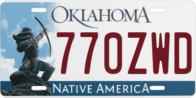 OK license plate 770ZWD