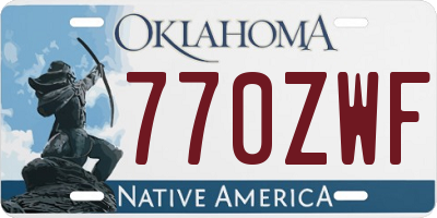 OK license plate 770ZWF