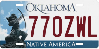 OK license plate 770ZWL