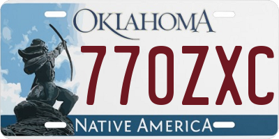 OK license plate 770ZXC