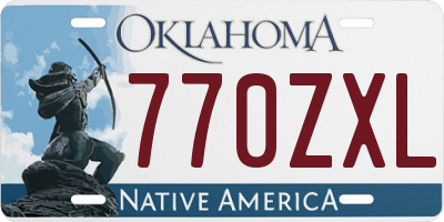 OK license plate 770ZXL