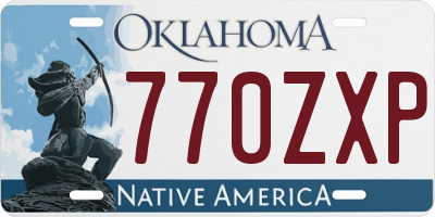 OK license plate 770ZXP