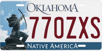 OK license plate 770ZXS