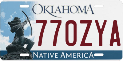 OK license plate 770ZYA