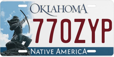 OK license plate 770ZYP