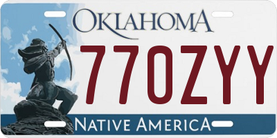 OK license plate 770ZYY