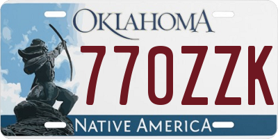 OK license plate 770ZZK