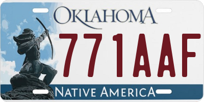 OK license plate 771AAF