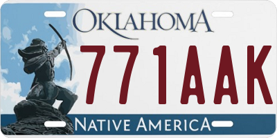 OK license plate 771AAK