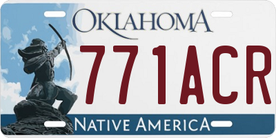 OK license plate 771ACR