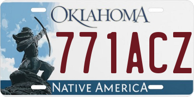 OK license plate 771ACZ
