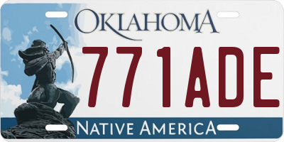 OK license plate 771ADE