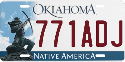 OK license plate 771ADJ