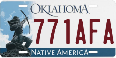 OK license plate 771AFA