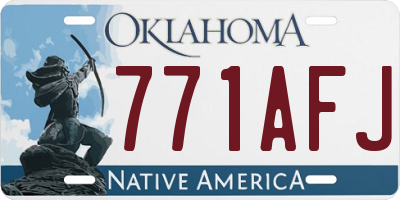 OK license plate 771AFJ