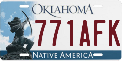 OK license plate 771AFK