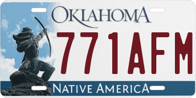 OK license plate 771AFM