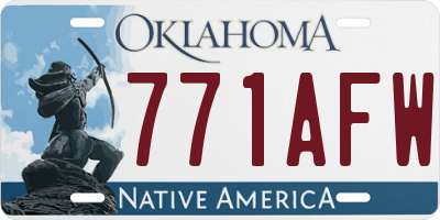 OK license plate 771AFW