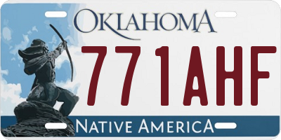 OK license plate 771AHF