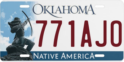 OK license plate 771AJO