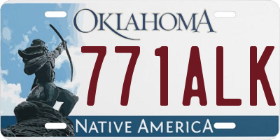 OK license plate 771ALK