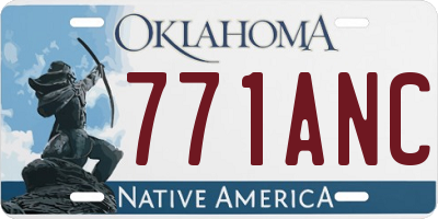 OK license plate 771ANC