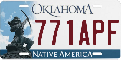 OK license plate 771APF