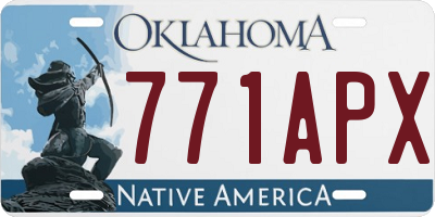 OK license plate 771APX