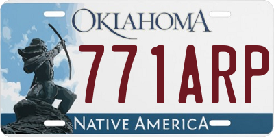 OK license plate 771ARP
