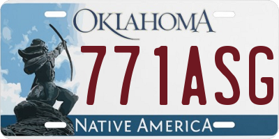 OK license plate 771ASG